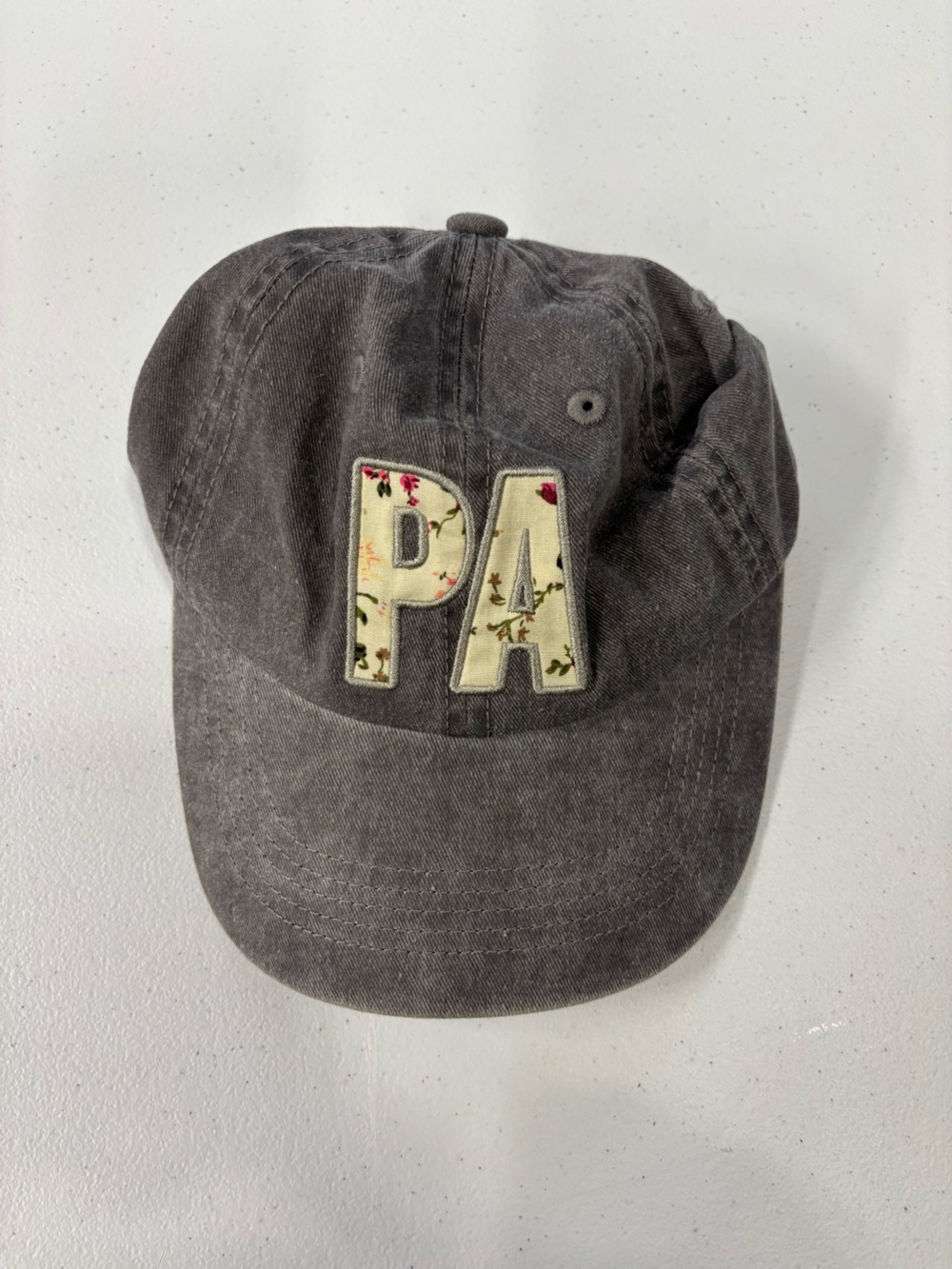 PA Embroidered Patch Washed Gray Baseball Cap
